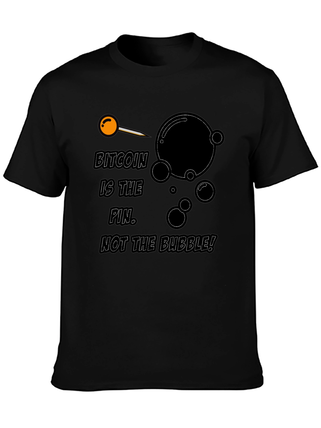 Bitcoin Pin Bubble Graphic T-Shirt