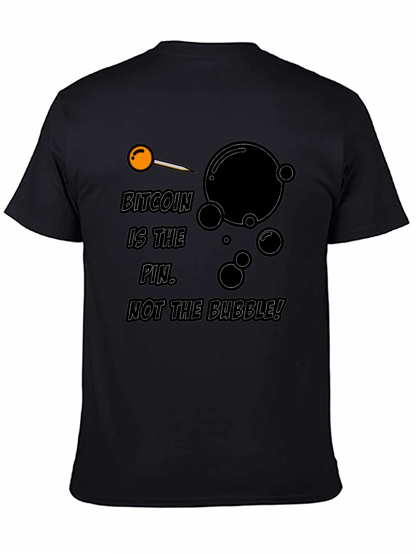 Bitcoin Pin Bubble Graphic T-Shirt