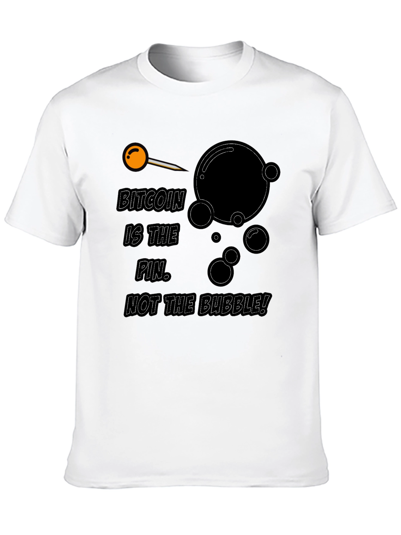 Bitcoin Pin Bubble Graphic T-Shirt