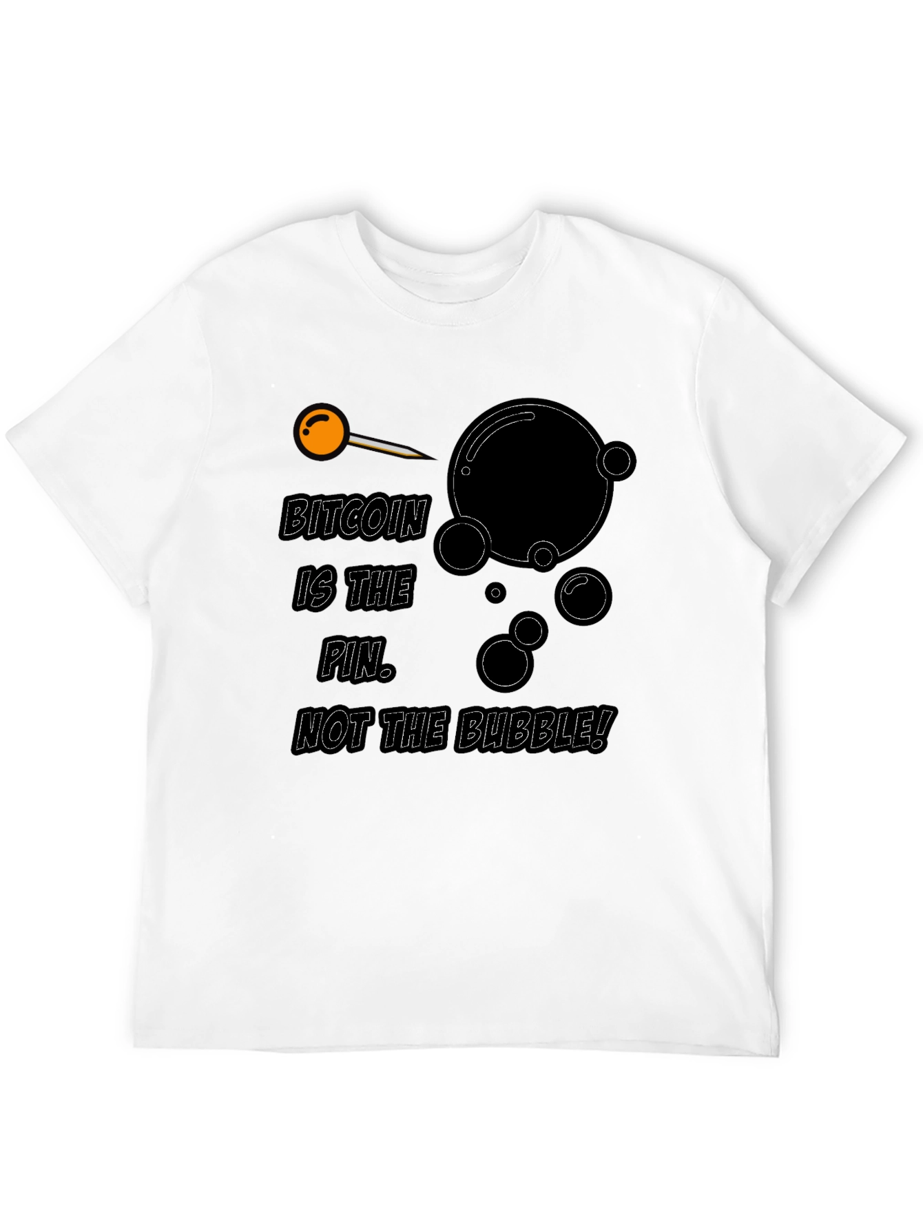 Bitcoin Pin Bubble Graphic T-Shirt