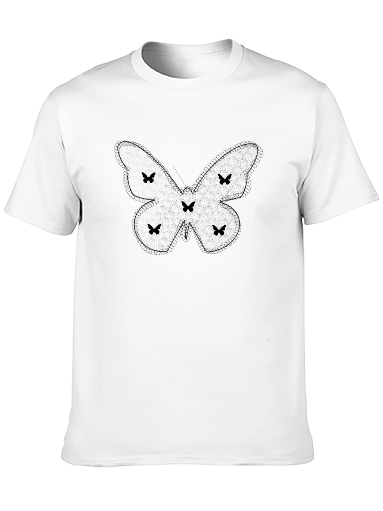 Butterfly Graphic Print Black T-Shirt for Men