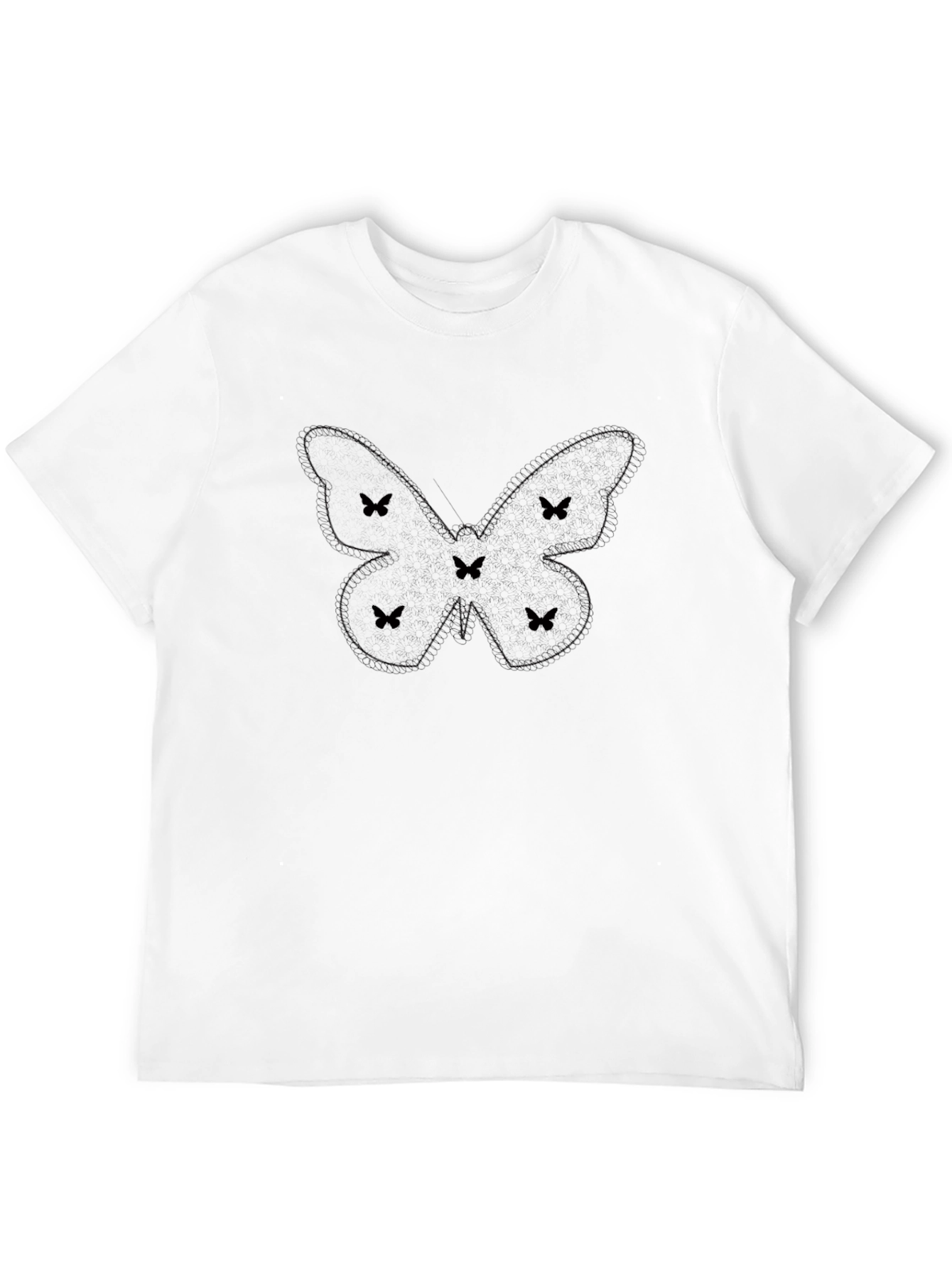 Butterfly Graphic Print Black T-Shirt for Men