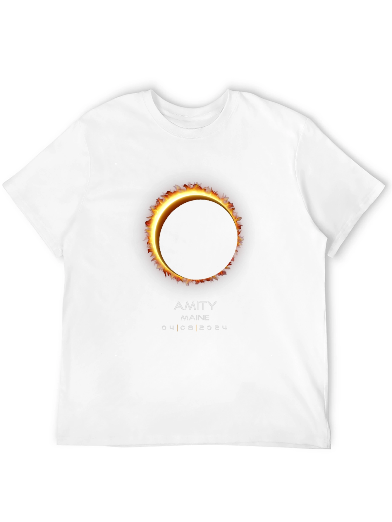 Amity Maine Eclipse 2024 Black T-Shirt