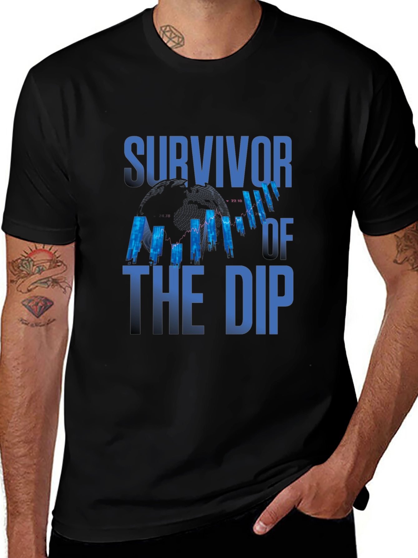 Survivor of the Dip Black Graphic T-Shirt