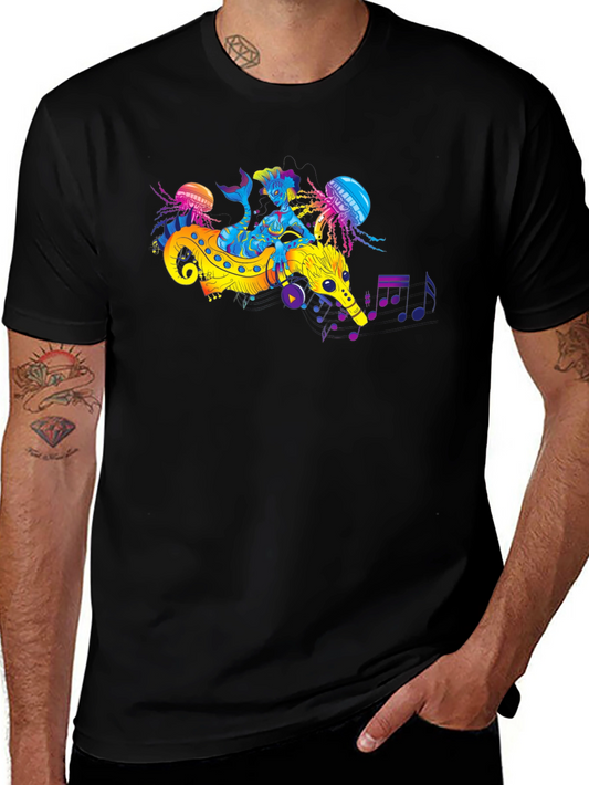 Sea Serpent Mermaid Music T-Shirt