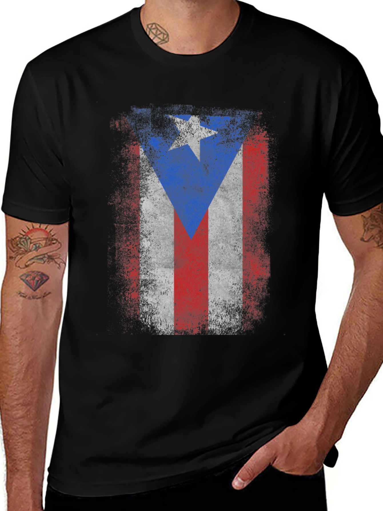 Puerto Rico Flag Distressed T-Shirt