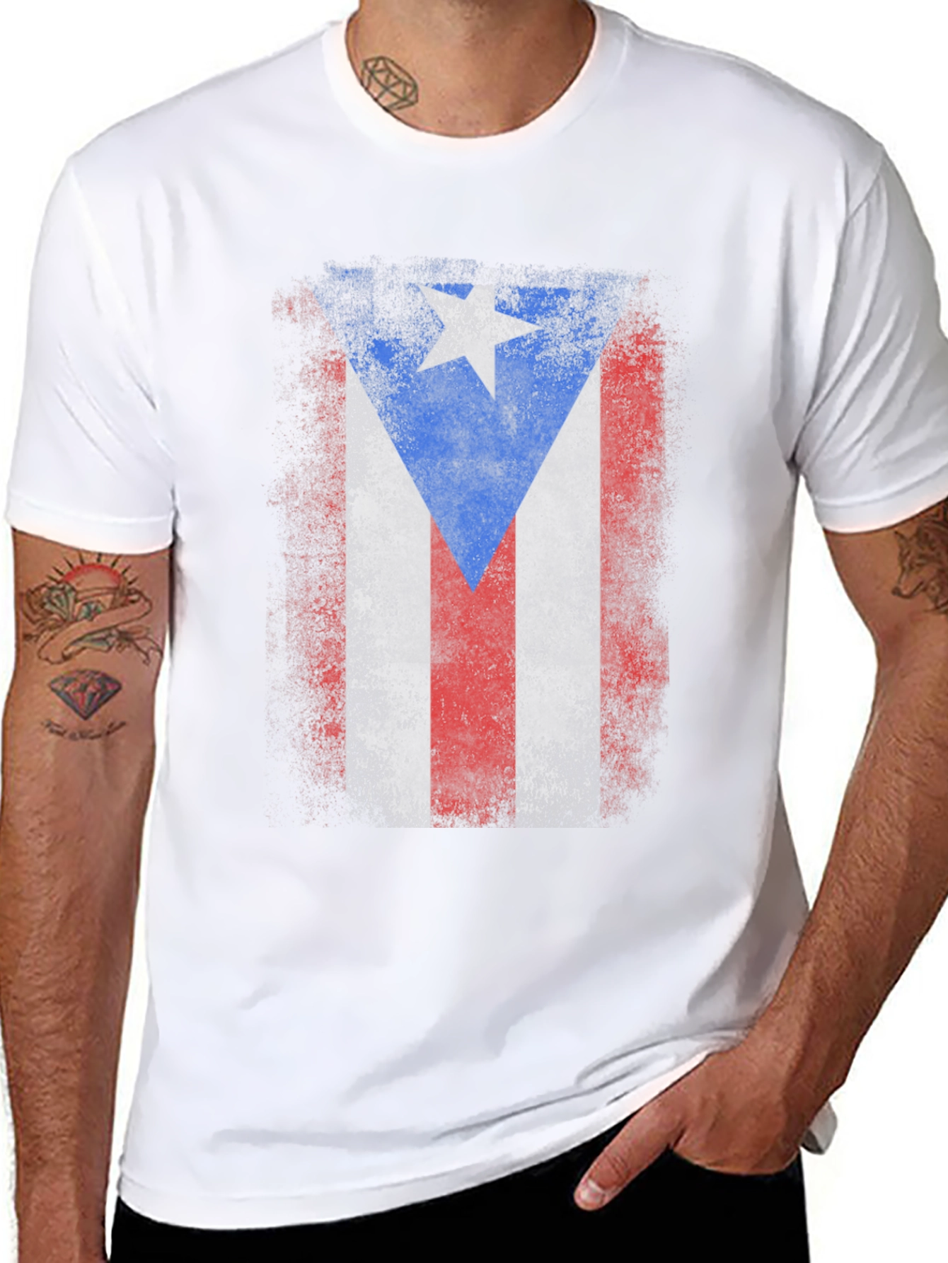 Puerto Rico Flag Distressed T-Shirt