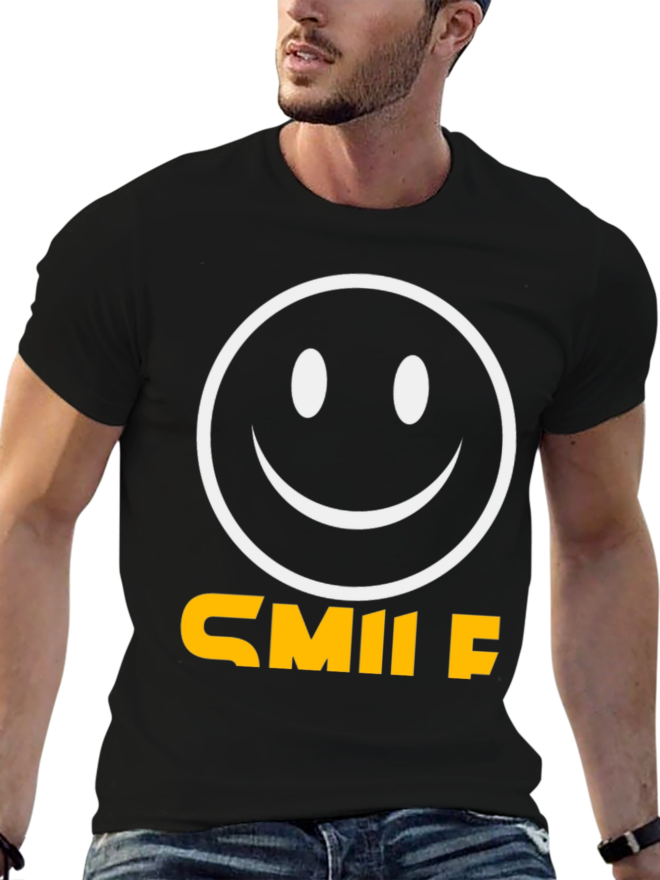 Smile Graphic Tee - Classic Black Comfort