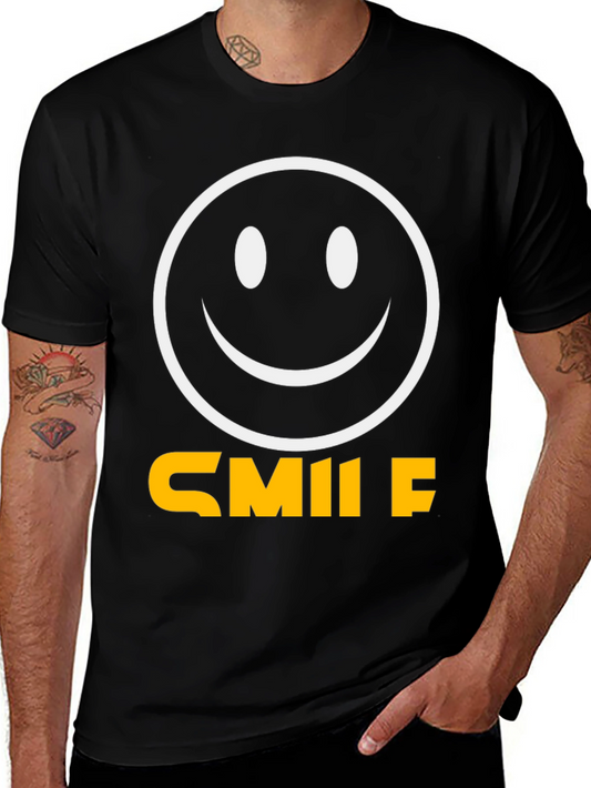 Smile Graphic Tee - Classic Black Comfort