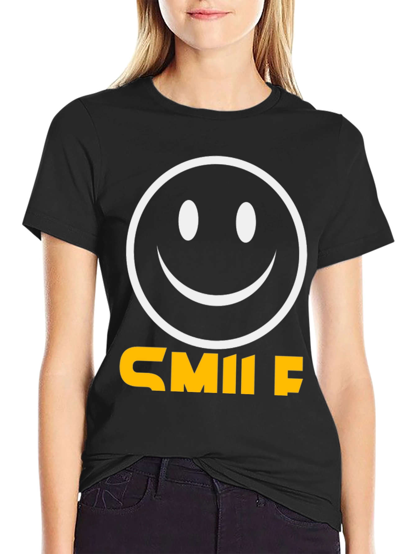 Smile Graphic Tee - Classic Black Comfort