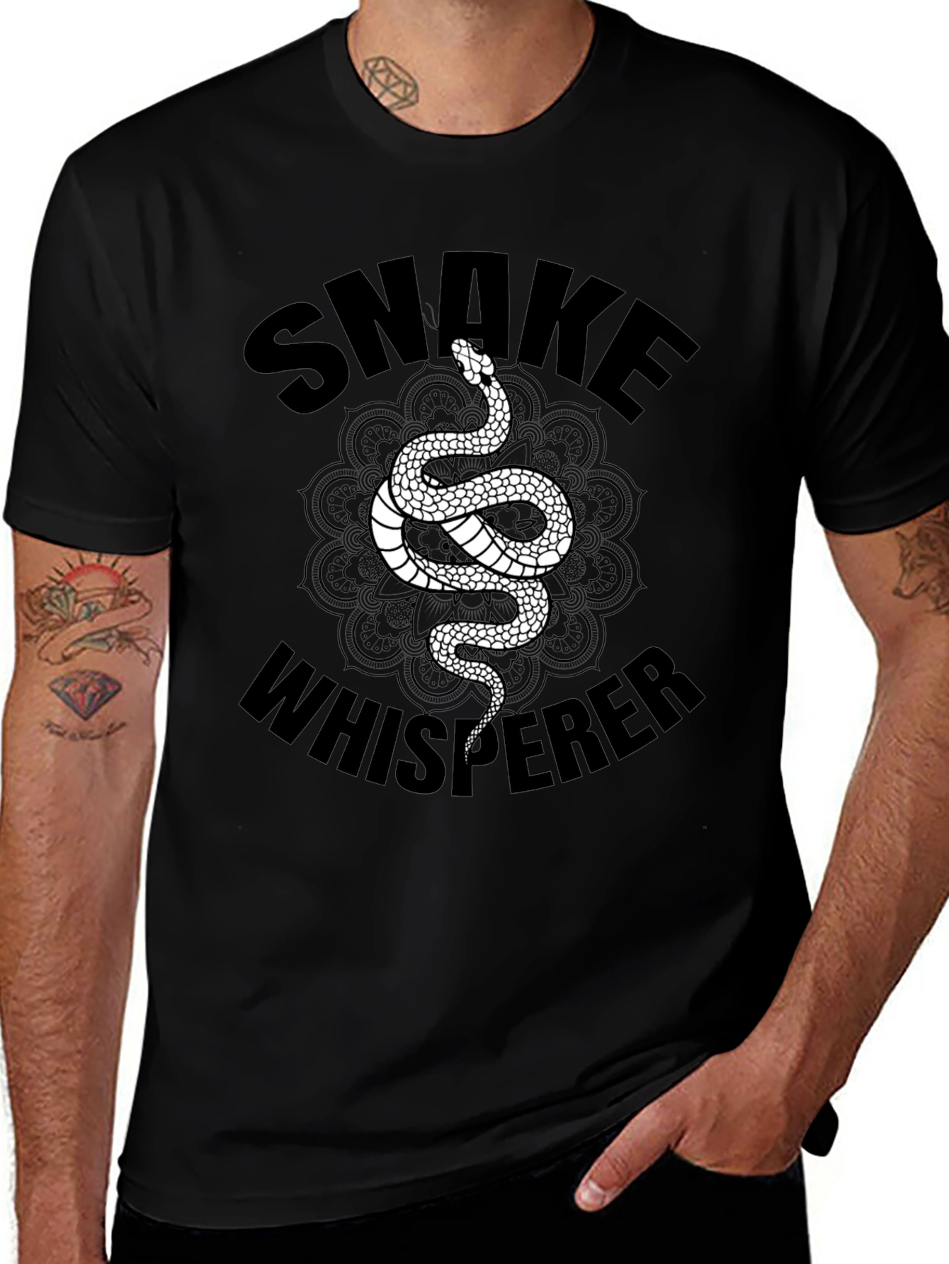 Snake Whisperer Graphic Tee - Mens Black T-Shirt