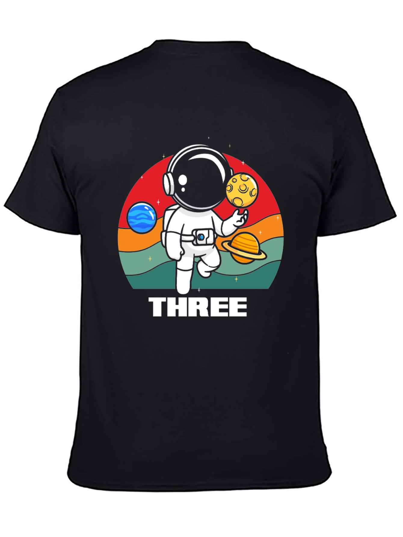 Three Astronaut Birthday T-Shirt