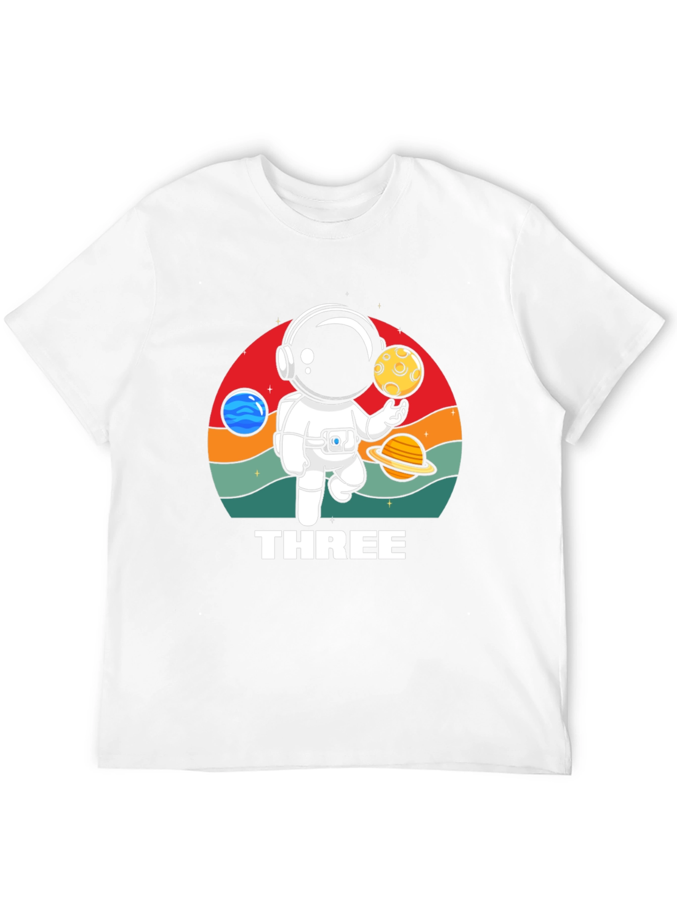 Three Astronaut Birthday T-Shirt