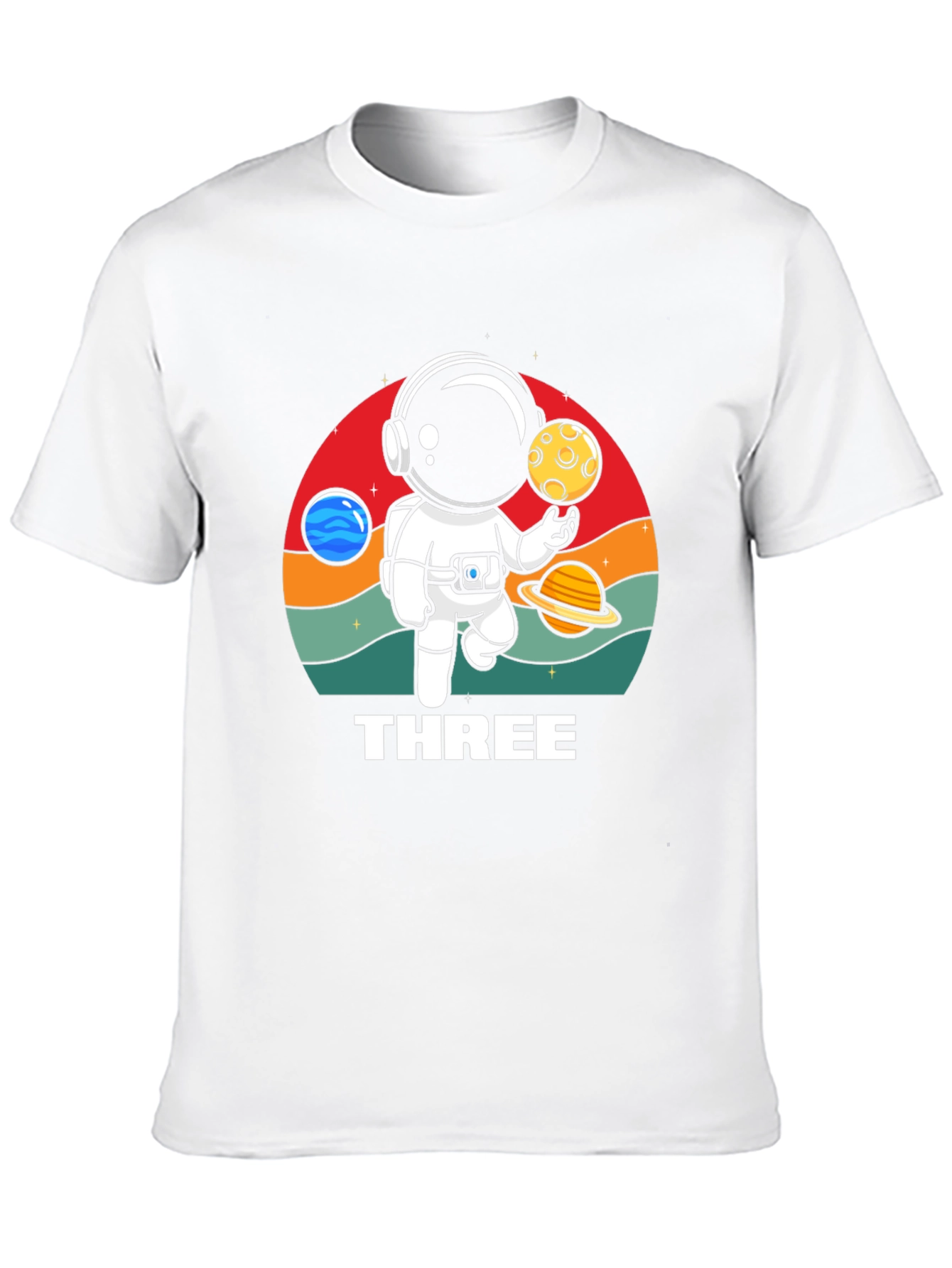 Three Astronaut Birthday T-Shirt