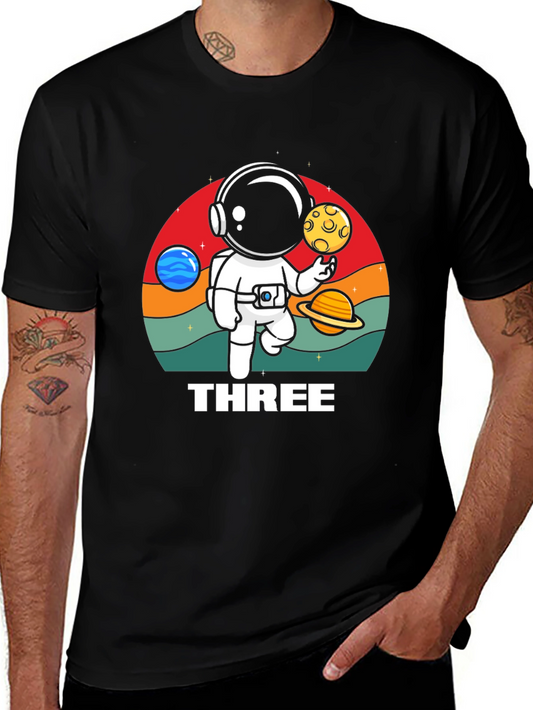 Three Astronaut Birthday T-Shirt
