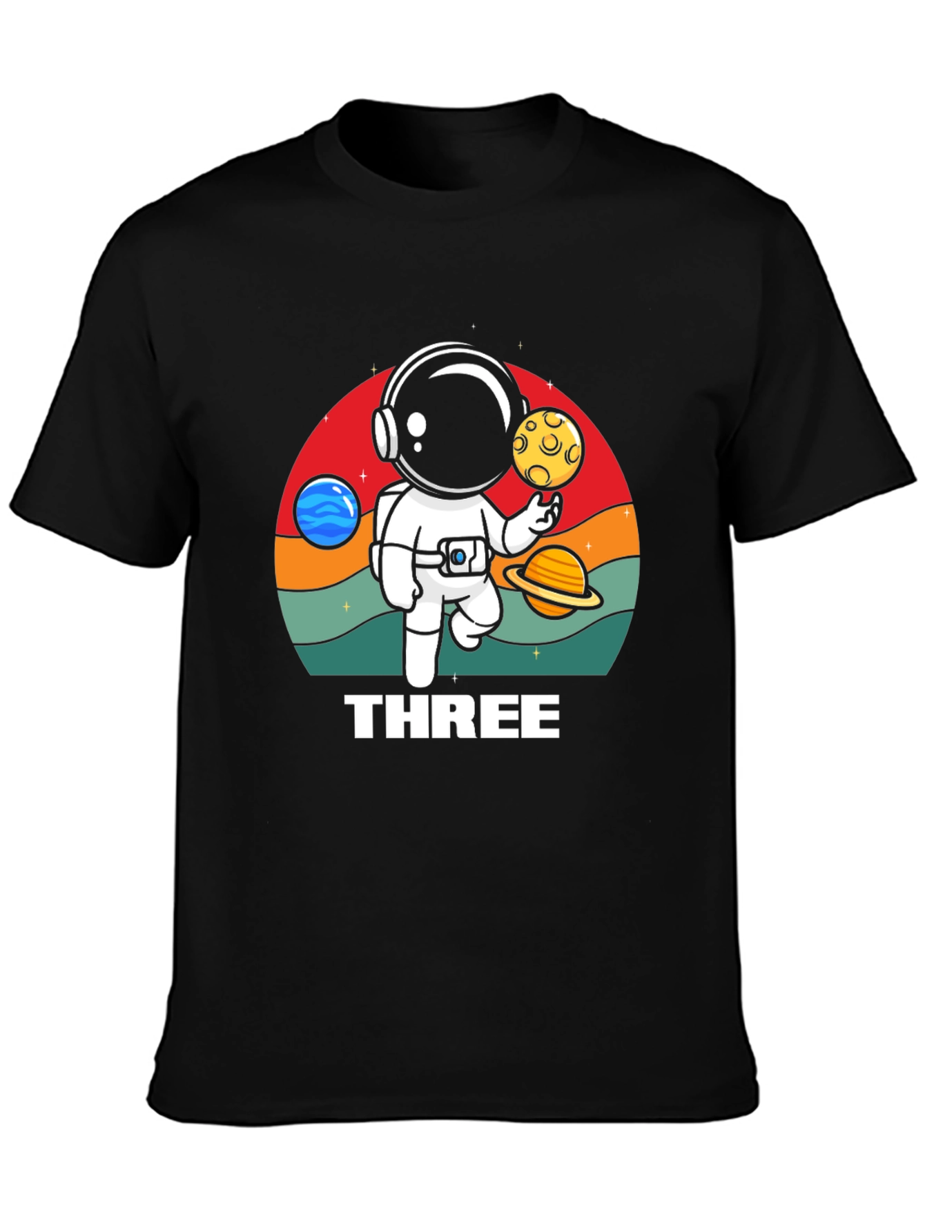 Three Astronaut Birthday T-Shirt