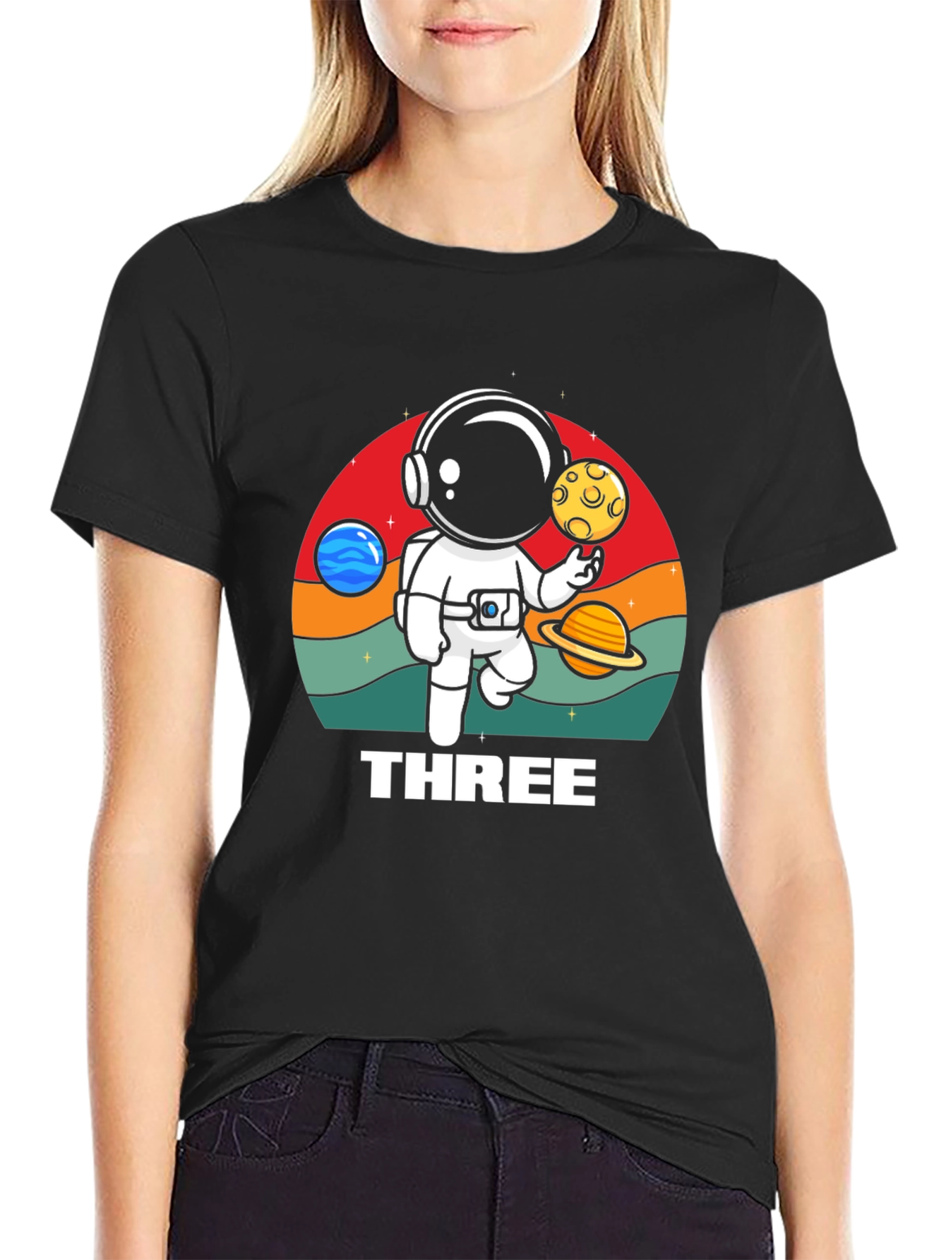 Three Astronaut Birthday T-Shirt