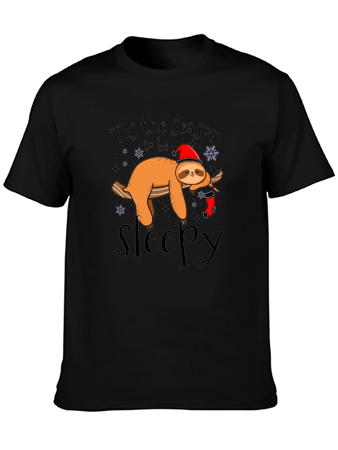 Tis the Season to be Sleepy Sloth Graphic T-Shirt