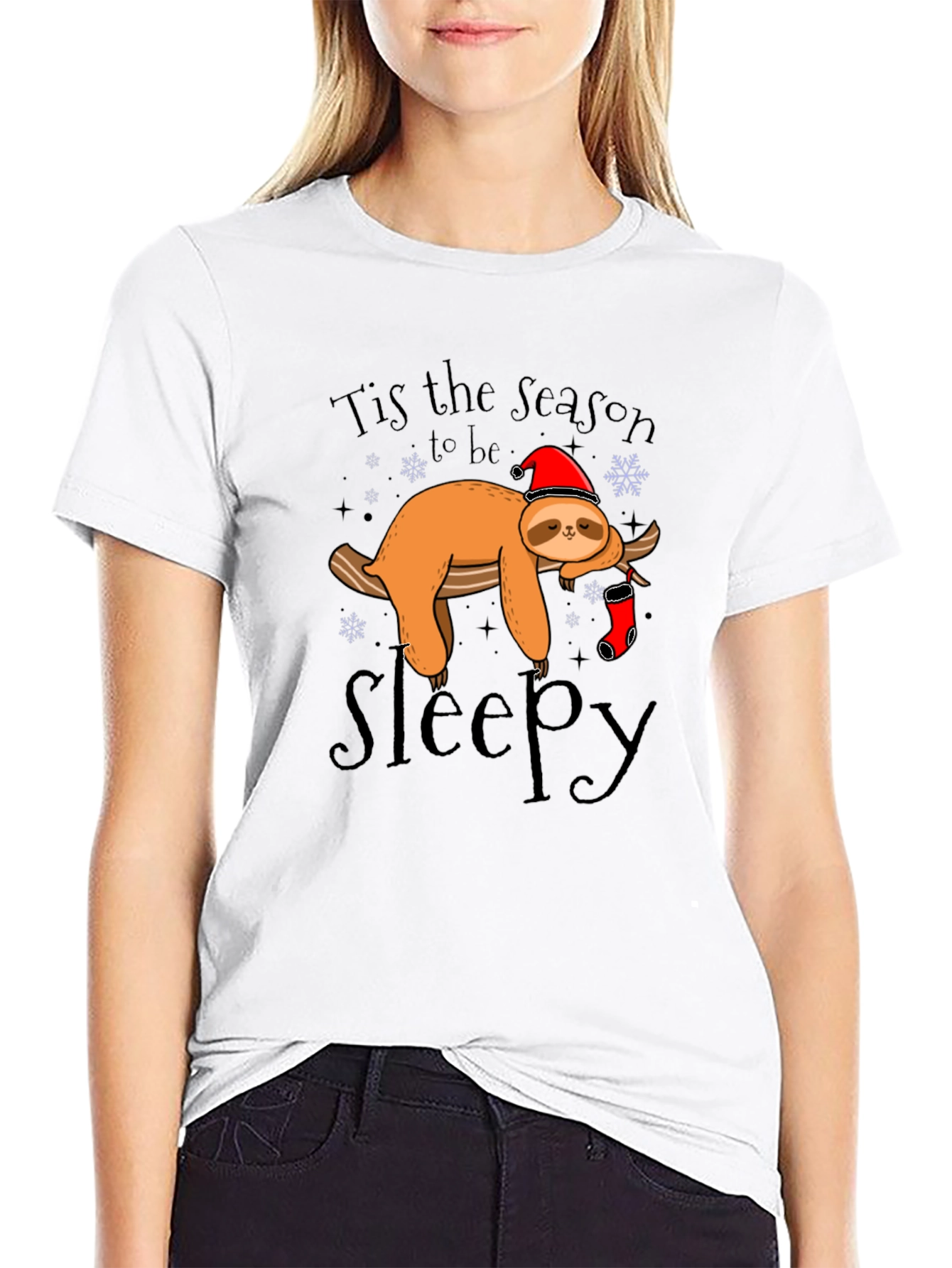 Tis the Season to be Sleepy Sloth Graphic T-Shirt