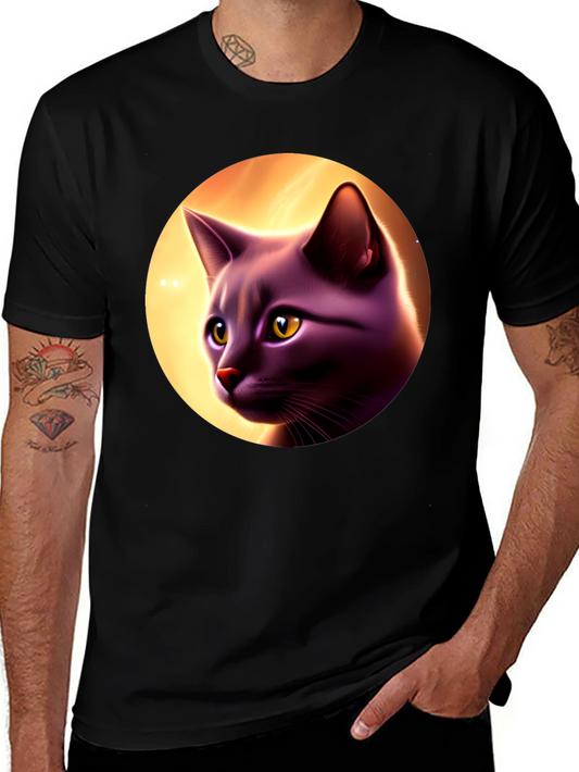 Cat Portrait Graphic Tee - Stylish Comfort
