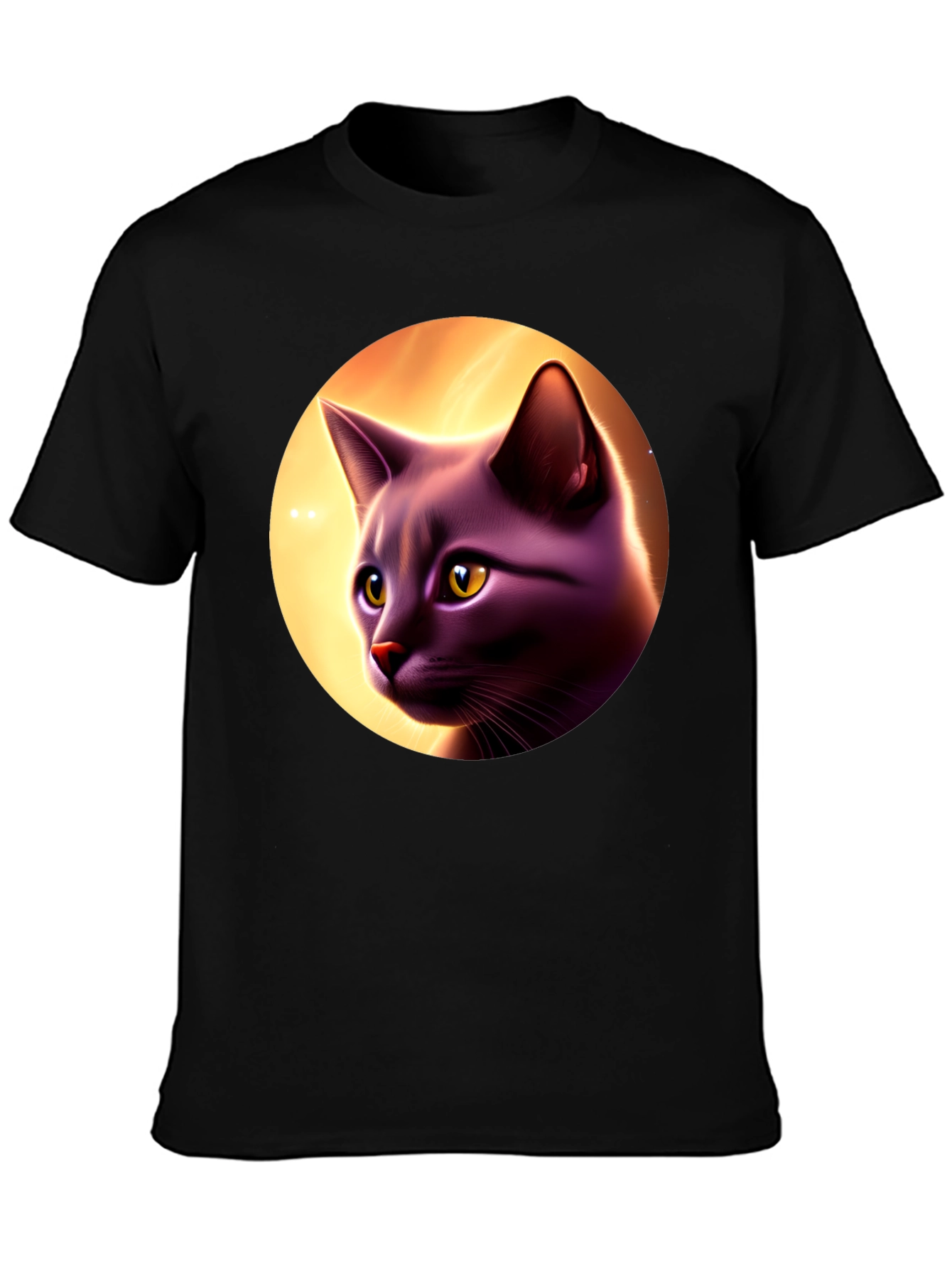 Cat Portrait Graphic Tee - Stylish Comfort