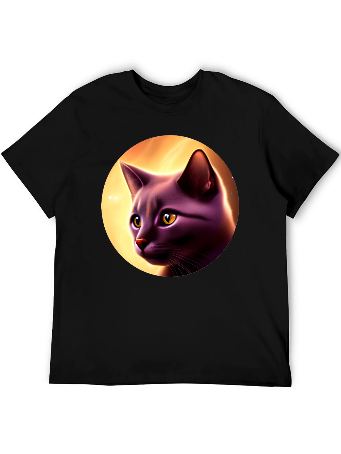 Cat Portrait Graphic Tee - Stylish Comfort