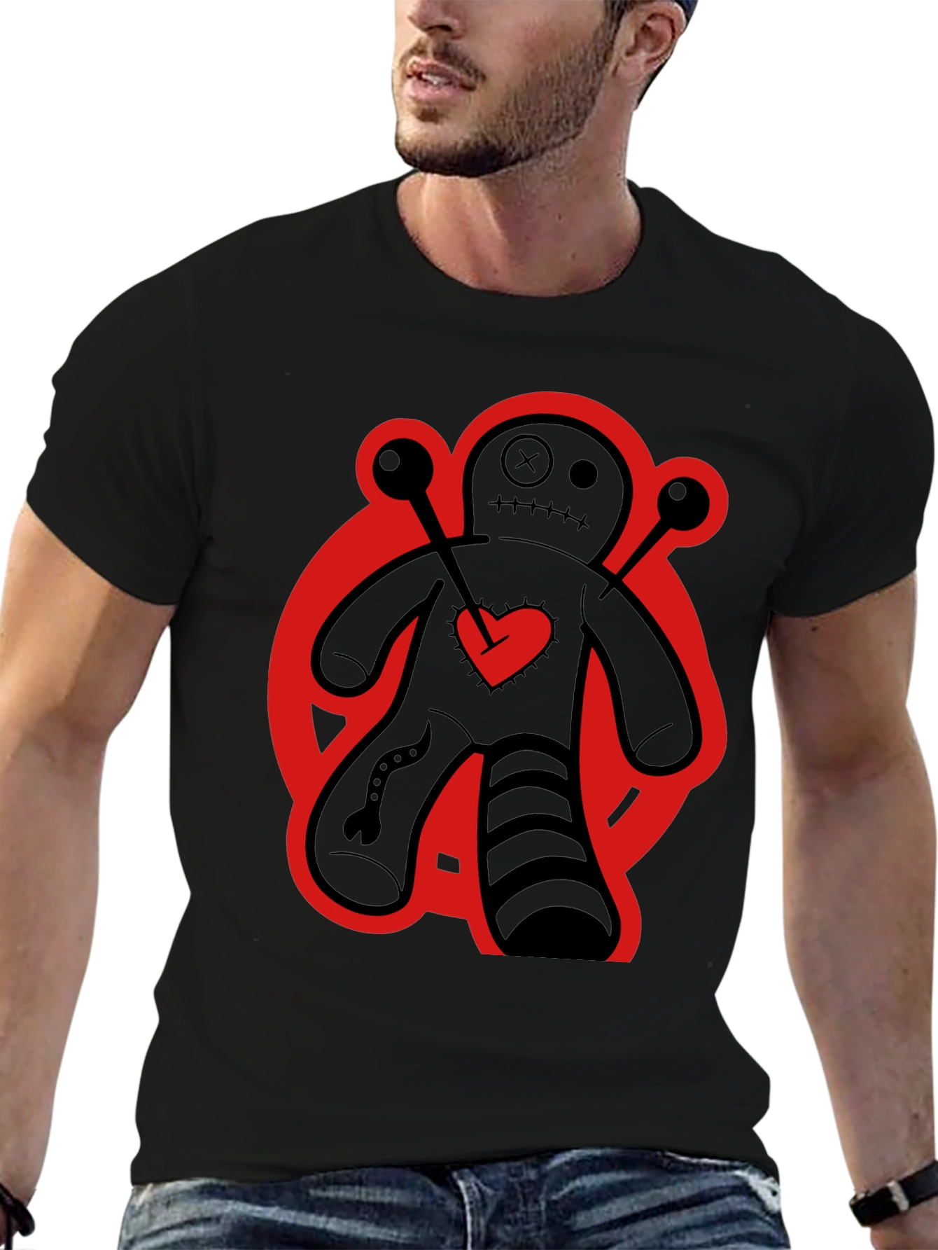 Voodoo Doll Graphic Tee - Black
