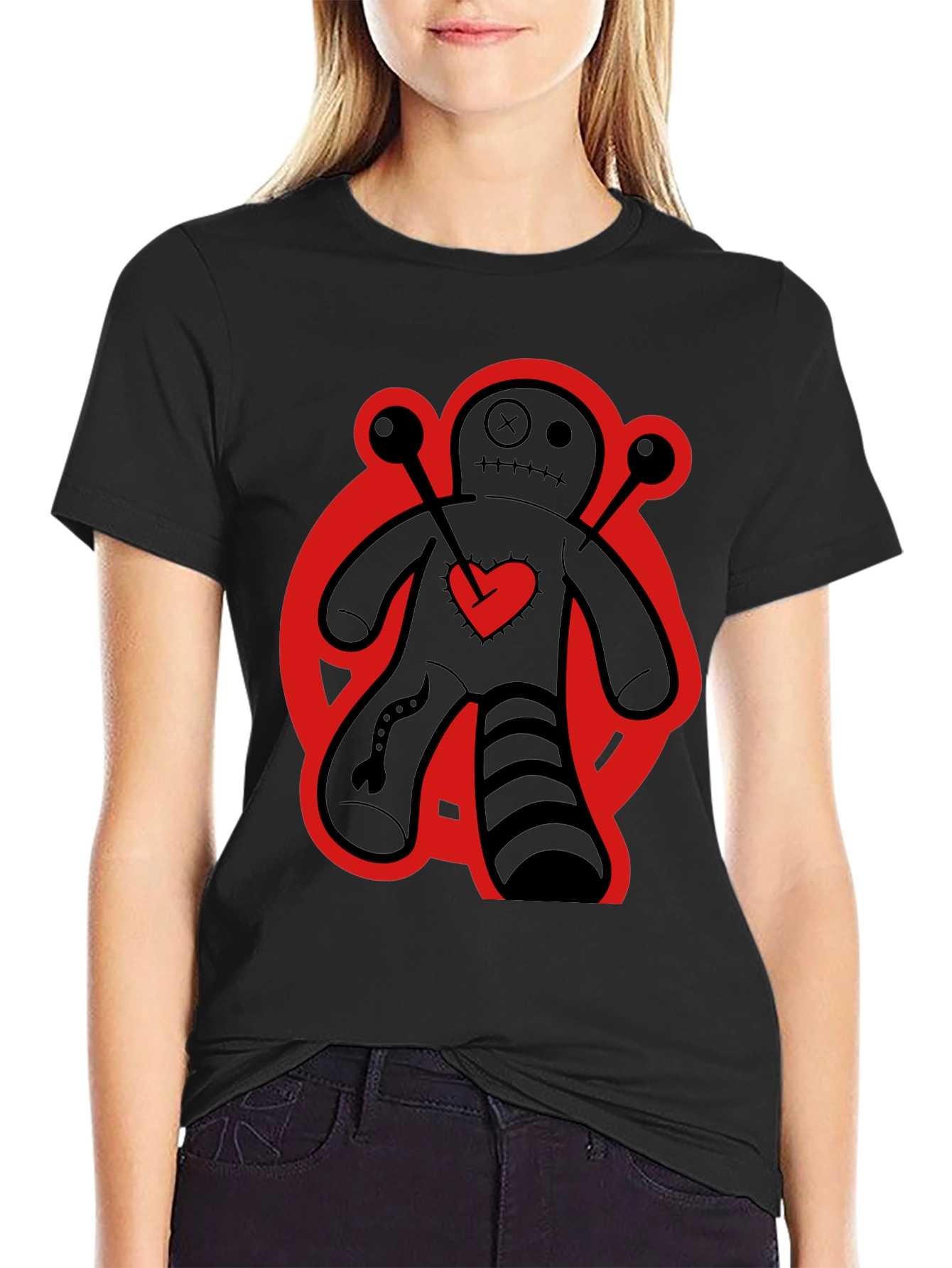 Voodoo Doll Graphic Tee - Black