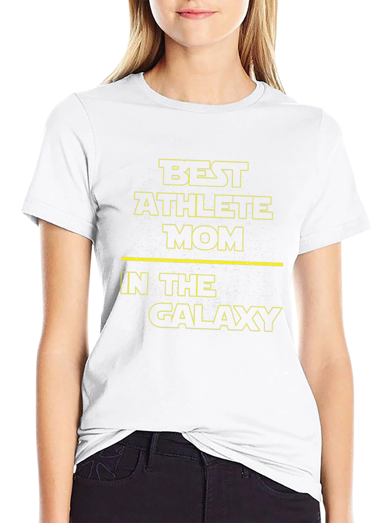 Best Athlete Mom in the Galaxy Black T-Shirt