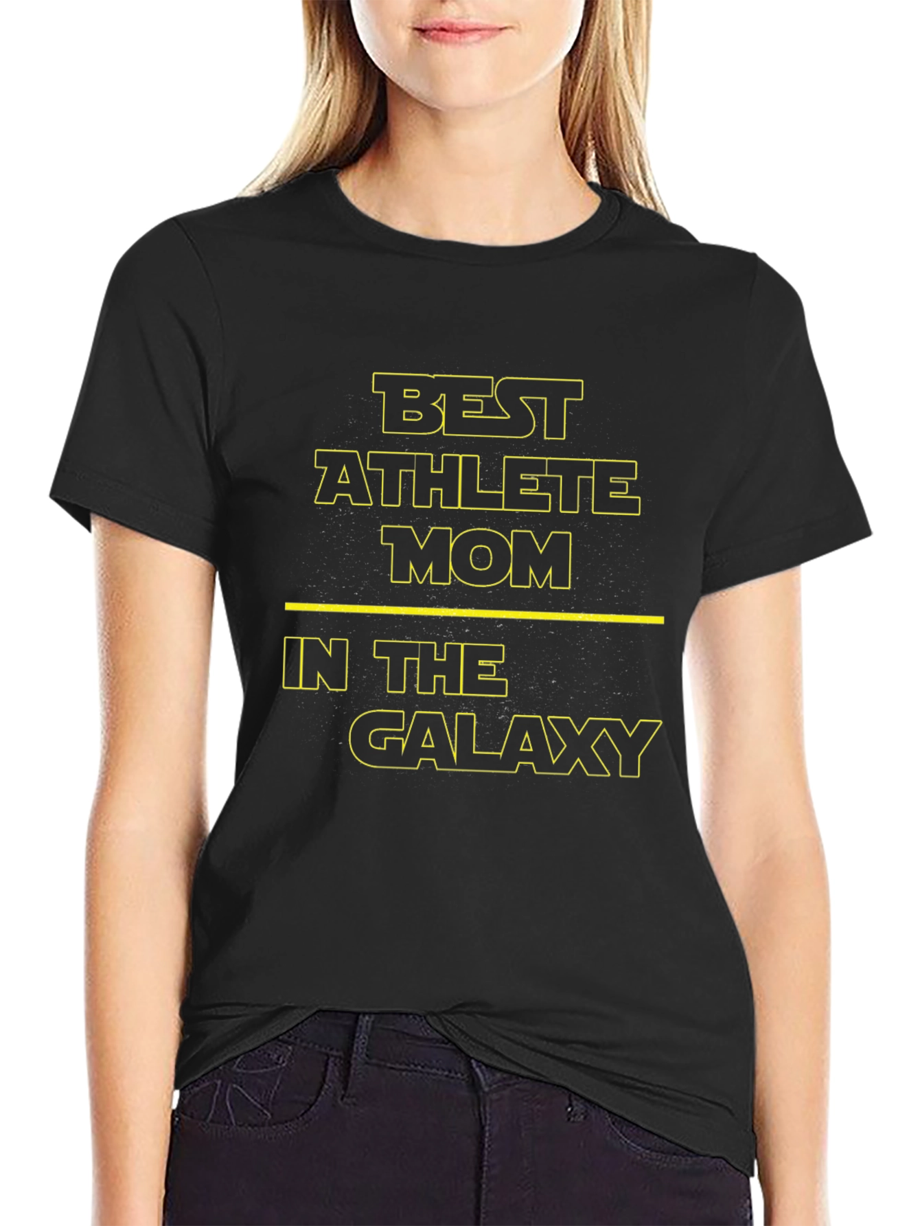 Best Athlete Mom in the Galaxy Black T-Shirt
