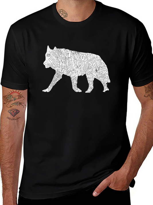 Wolfpack Graphic T-Shirt - Black Crew Neck Tee