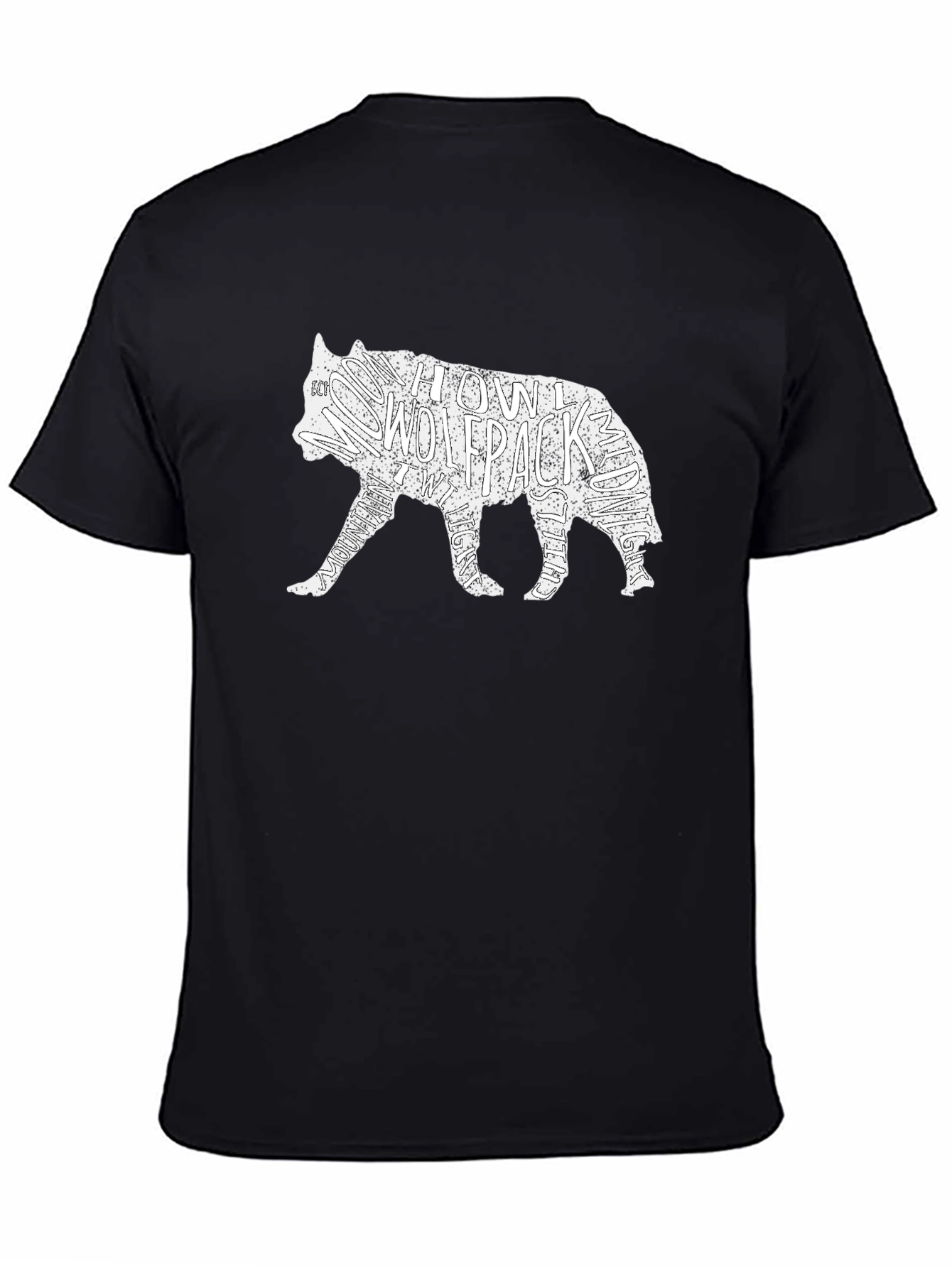 Wolfpack Graphic T-Shirt - Black Crew Neck Tee