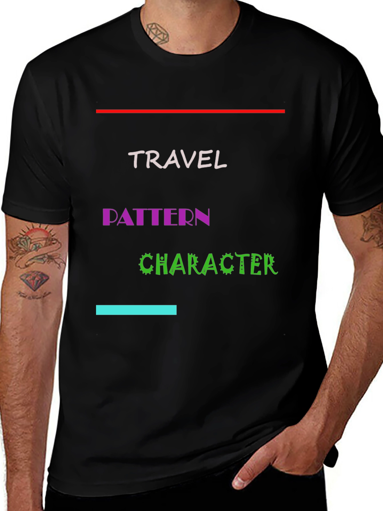Travel Pattern Character Graphic Tee