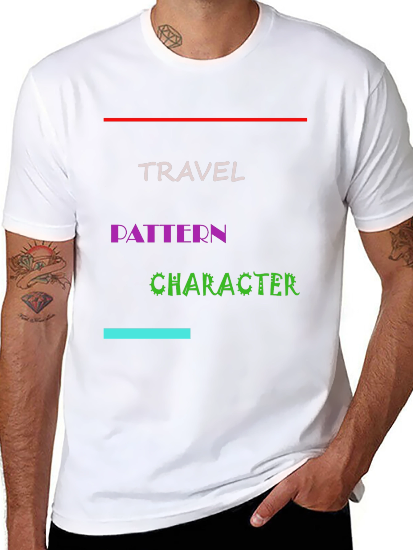 Travel Pattern Character Graphic Tee