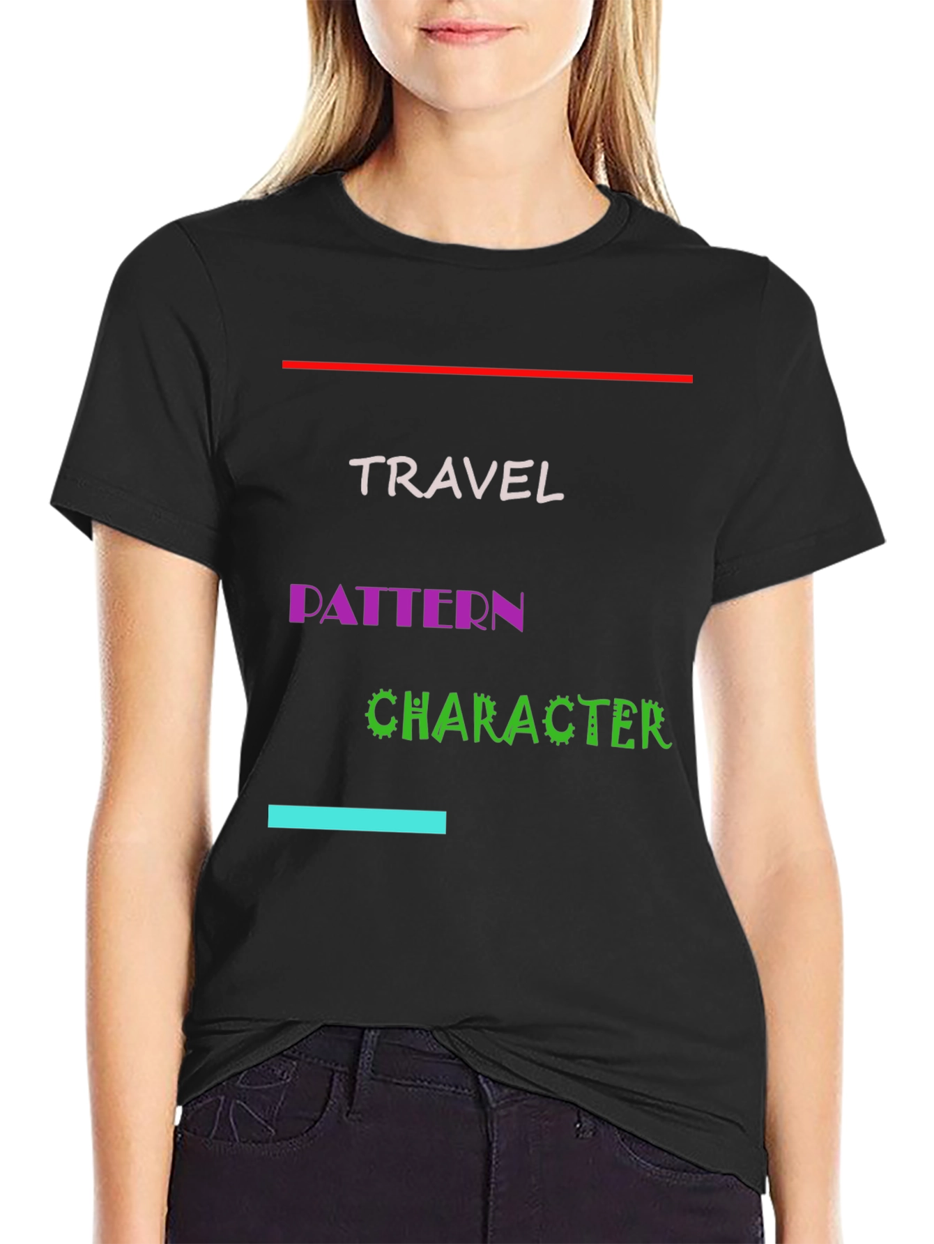 Travel Pattern Character Graphic Tee