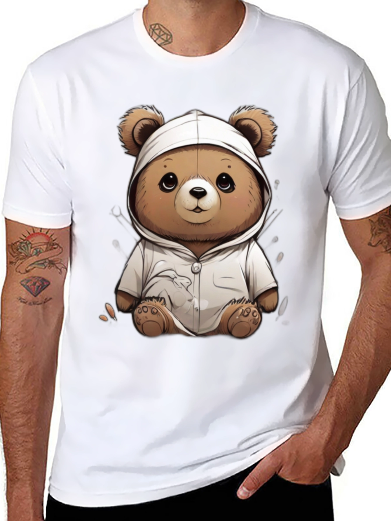 Teddy Bear Hoodie T-Shirt - Soft & Stylish