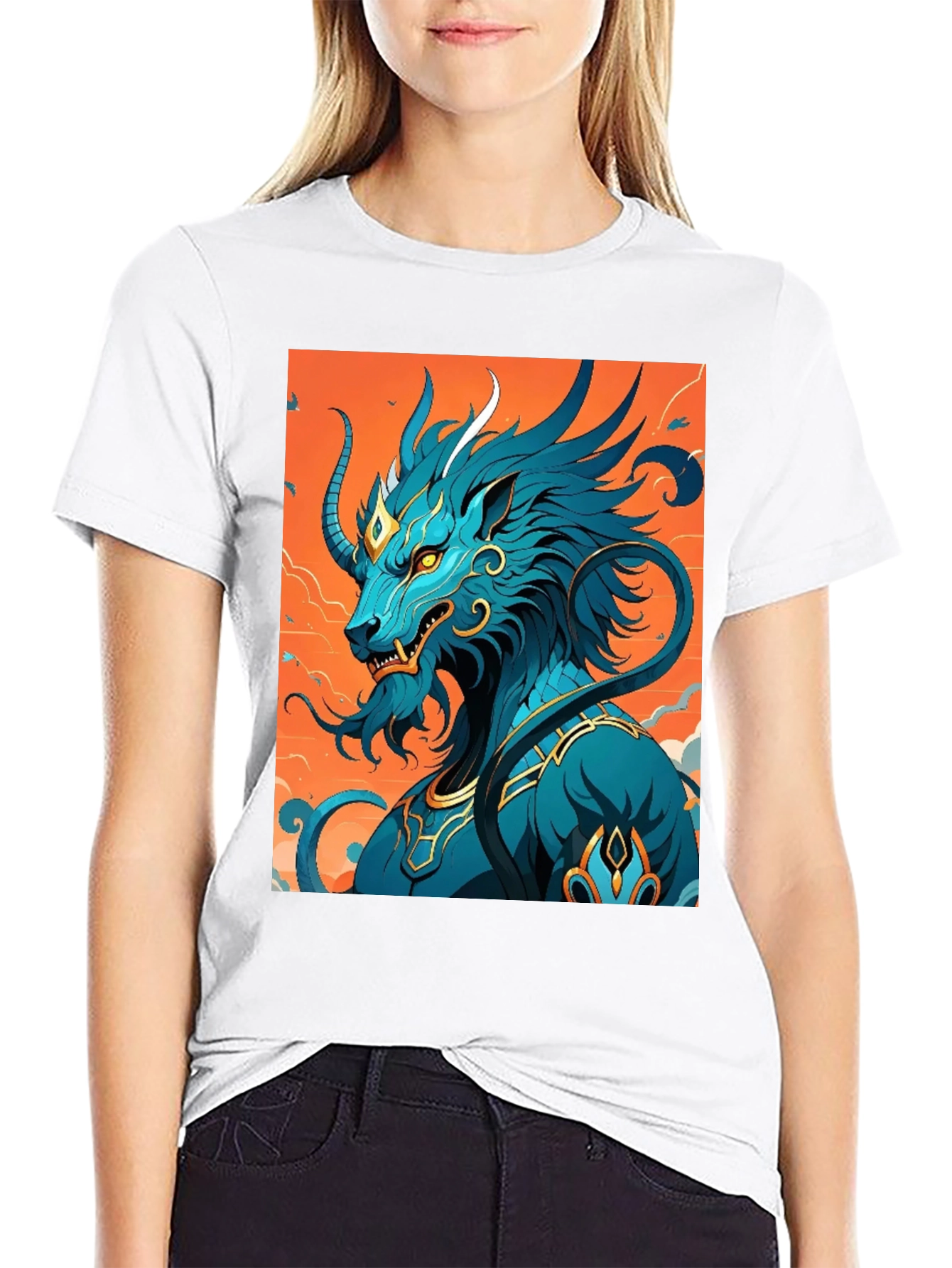Blue Kirin Graphic Tee - Mythical Creature T-Shirt