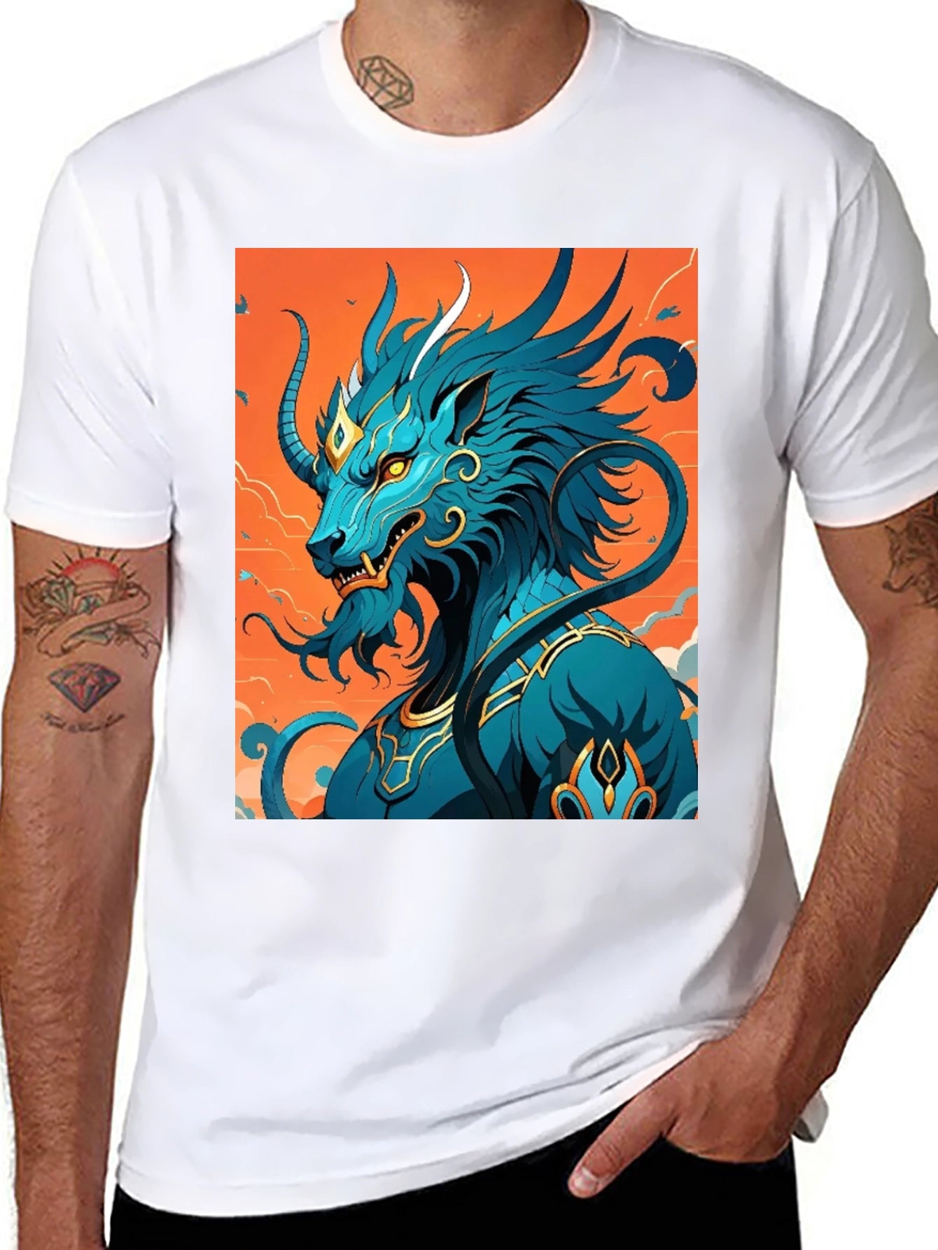 Blue Kirin Graphic Tee - Mythical Creature T-Shirt