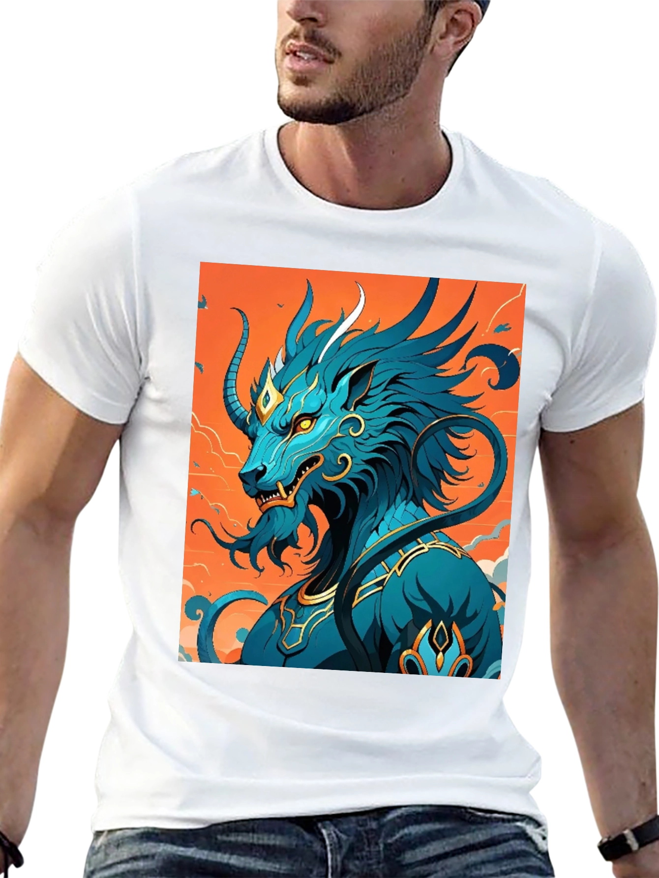 Blue Kirin Graphic Tee - Mythical Creature T-Shirt