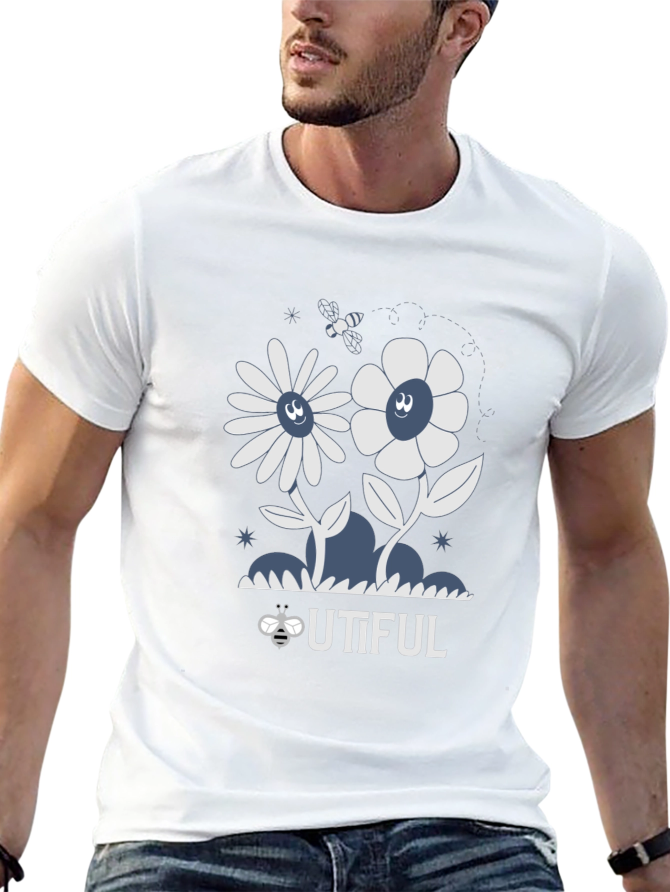 Bee-utiful Graphic Tee - Black Unisex Shirt
