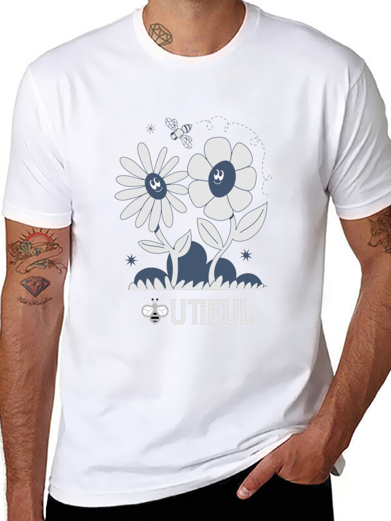 Bee-utiful Graphic Tee - Black Unisex Shirt