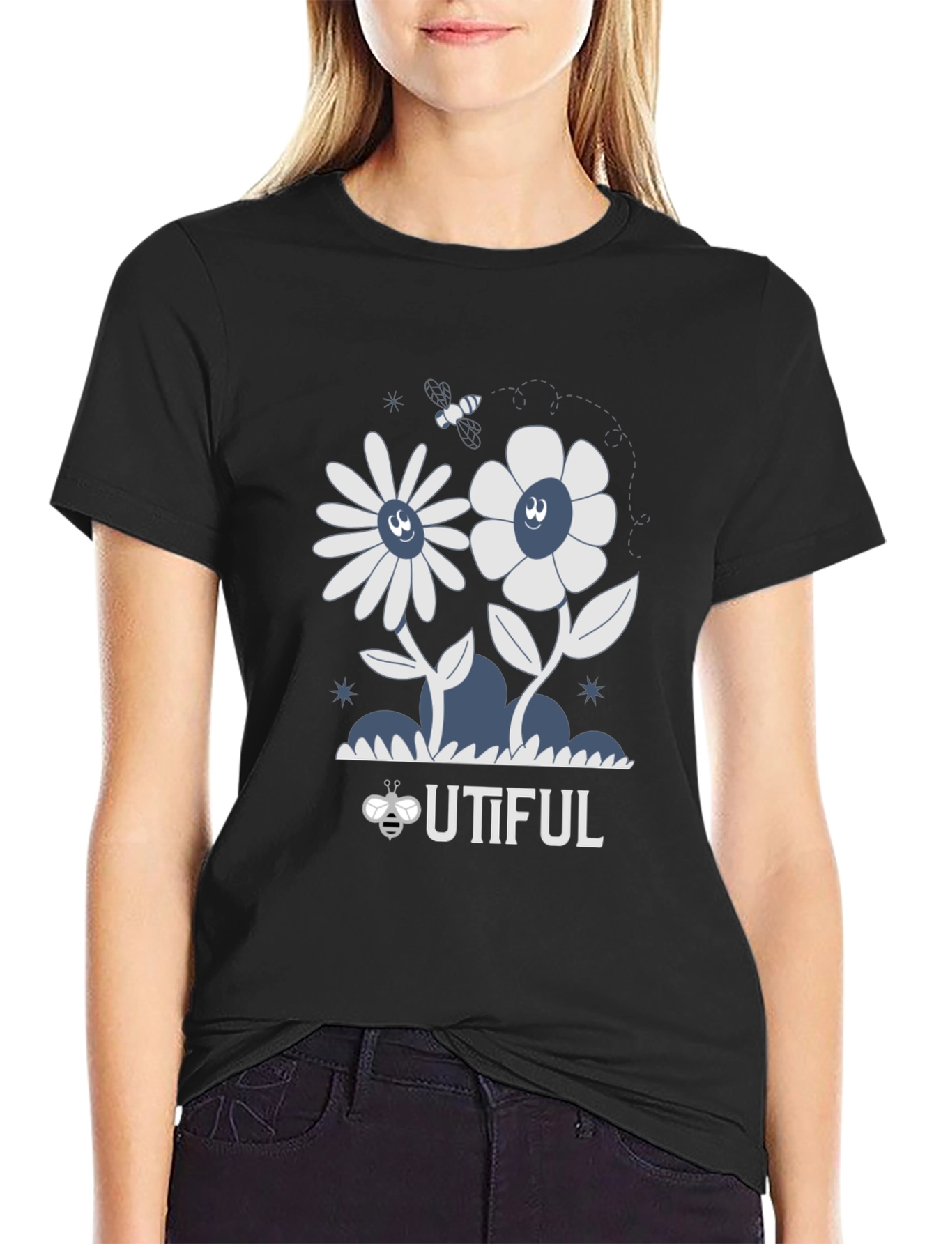 Bee-utiful Graphic Tee - Black Unisex Shirt