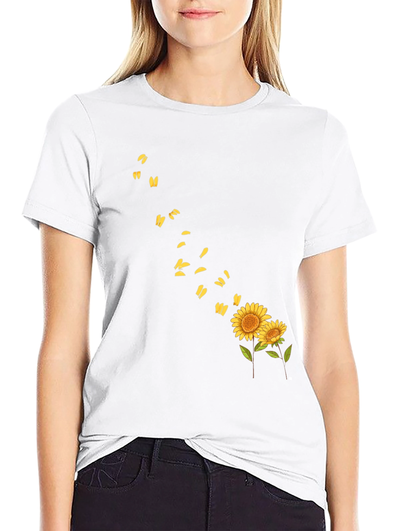 Sunflower Graphic Black T-Shirt