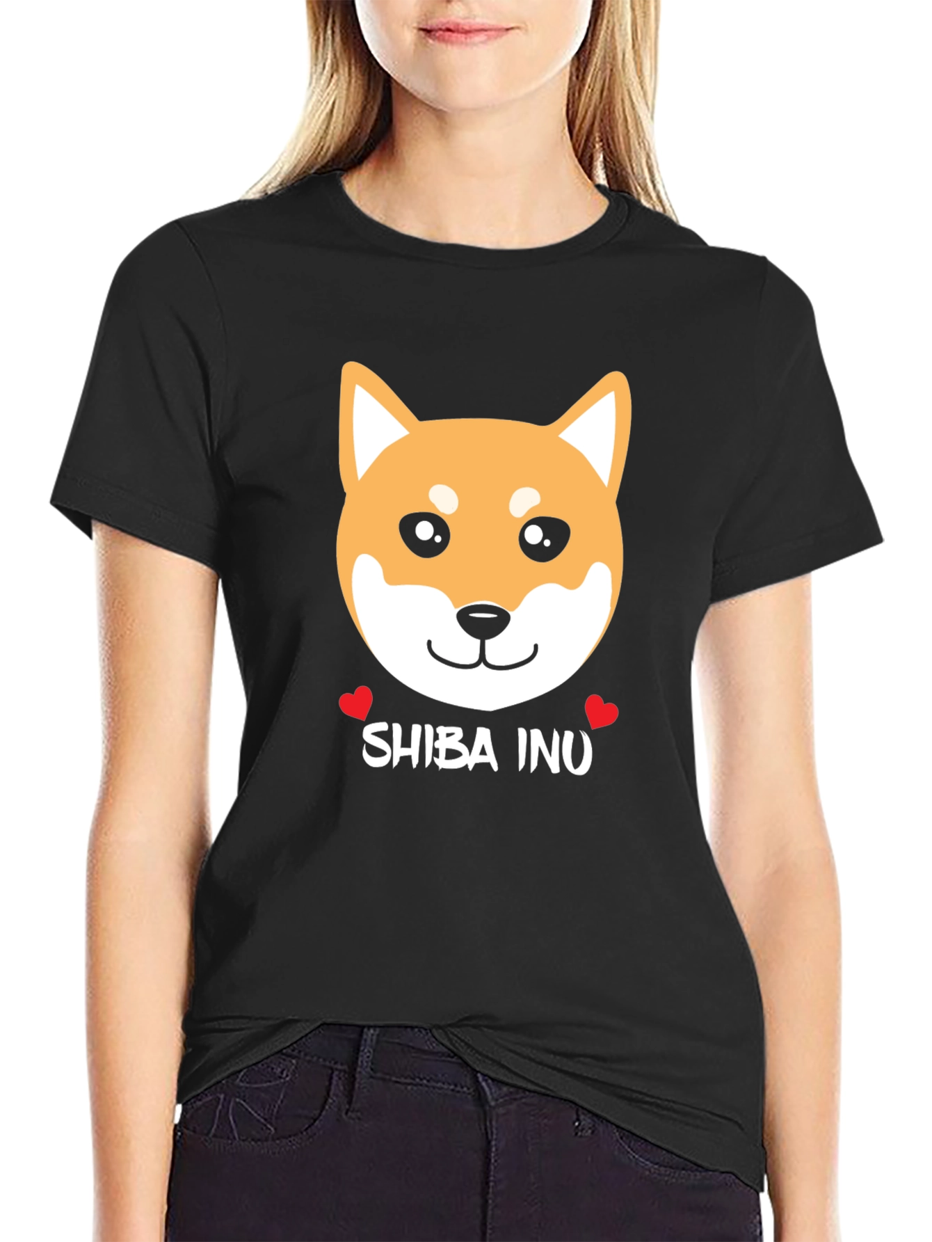 Shiba Inu Dog Graphic Print T-Shirt