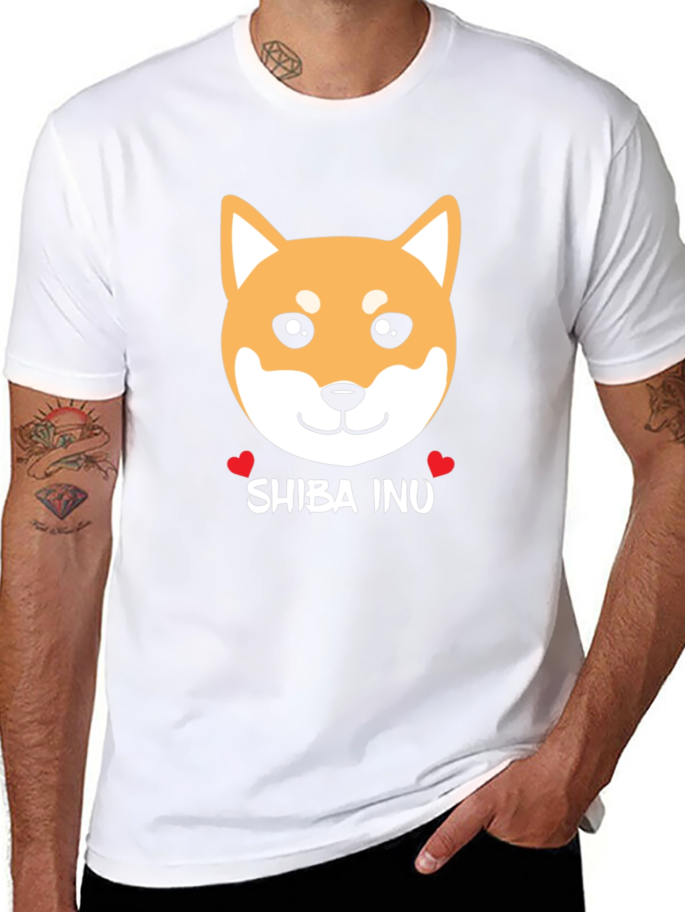 Shiba Inu Dog Graphic Print T-Shirt