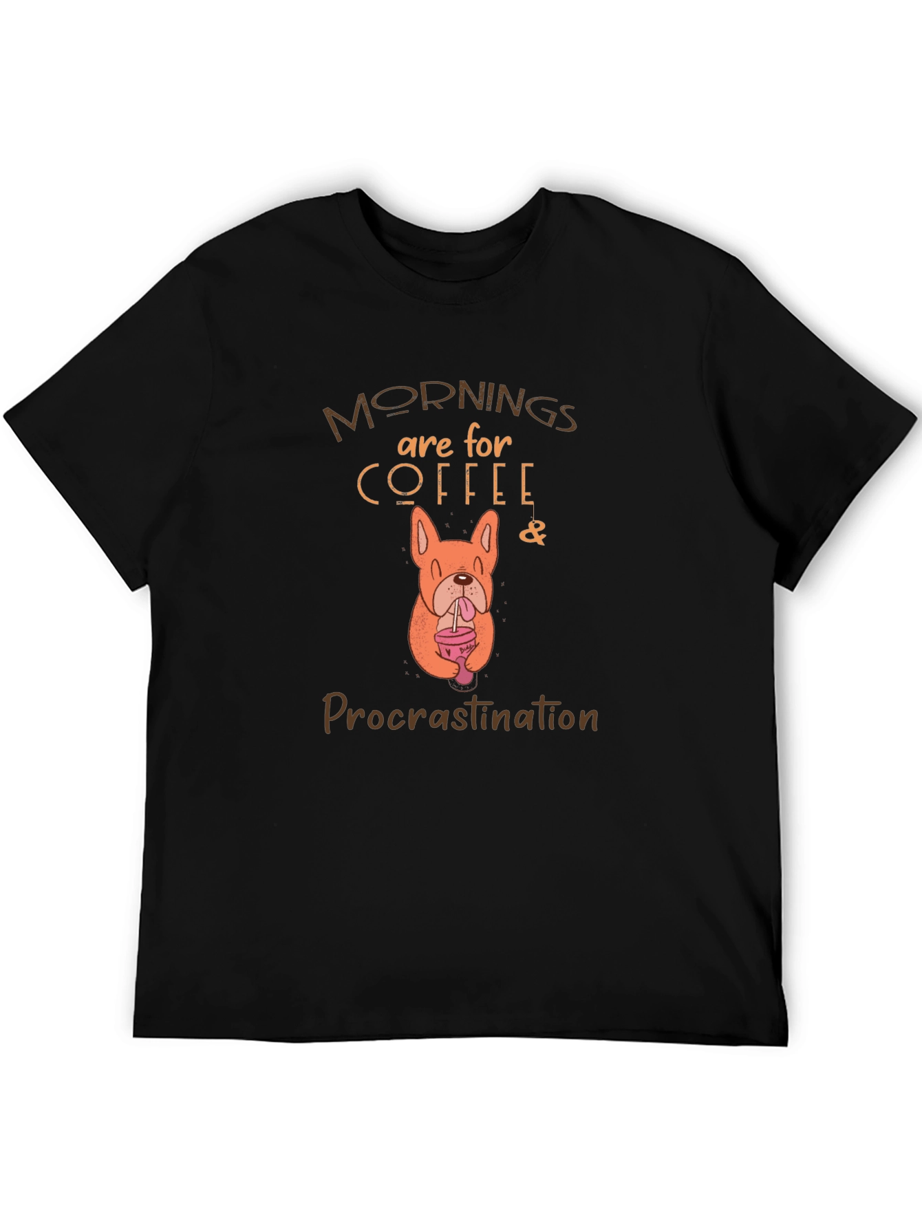 Coffee & Procrastination Dog Graphic T-Shirt