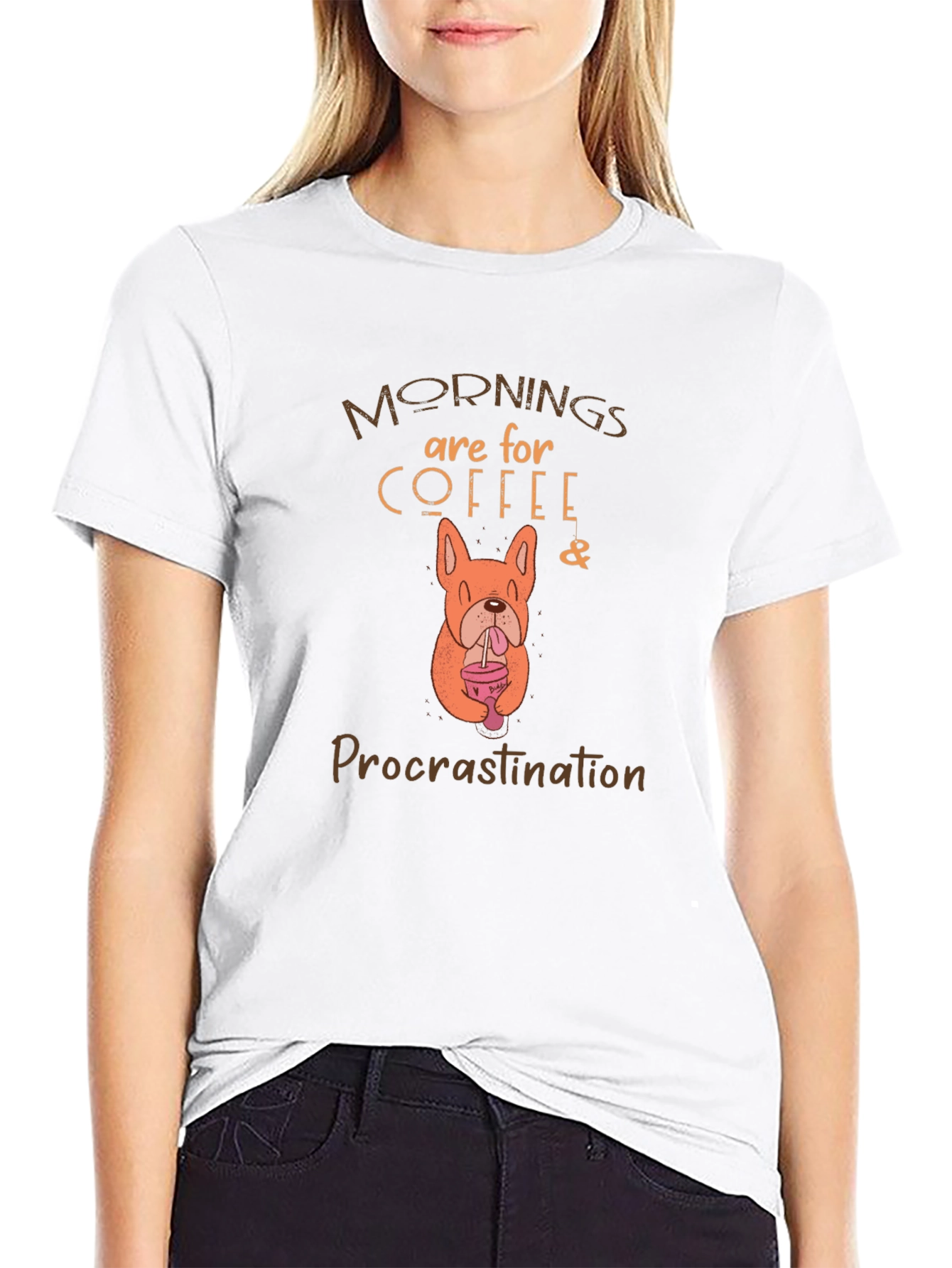 Coffee & Procrastination Dog Graphic T-Shirt