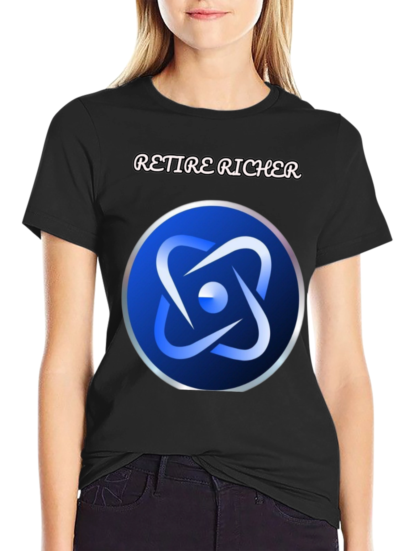 Retire Richer T-Shirt - Blue Atom Design Soft Fabric