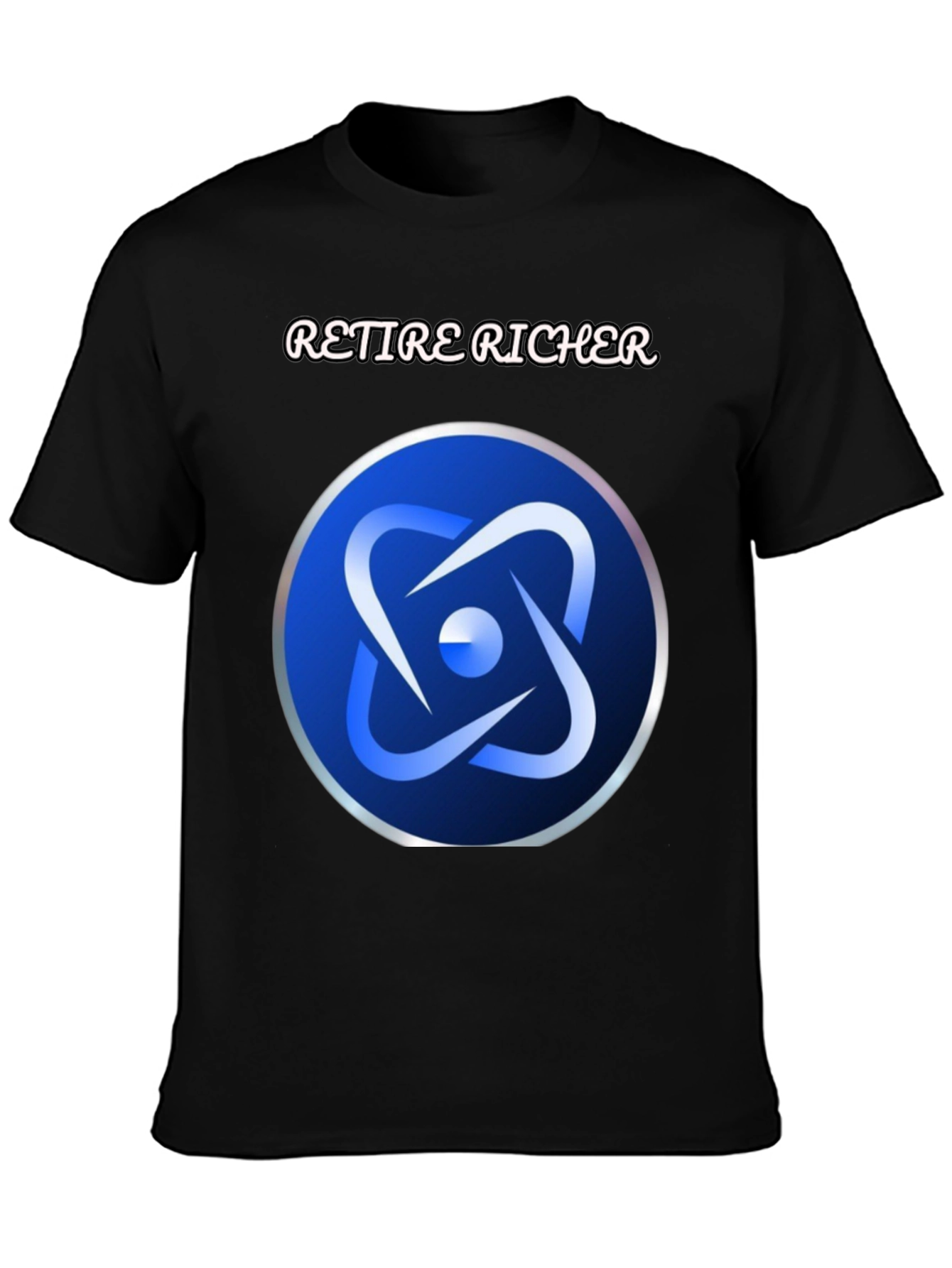 Retire Richer T-Shirt - Blue Atom Design Soft Fabric