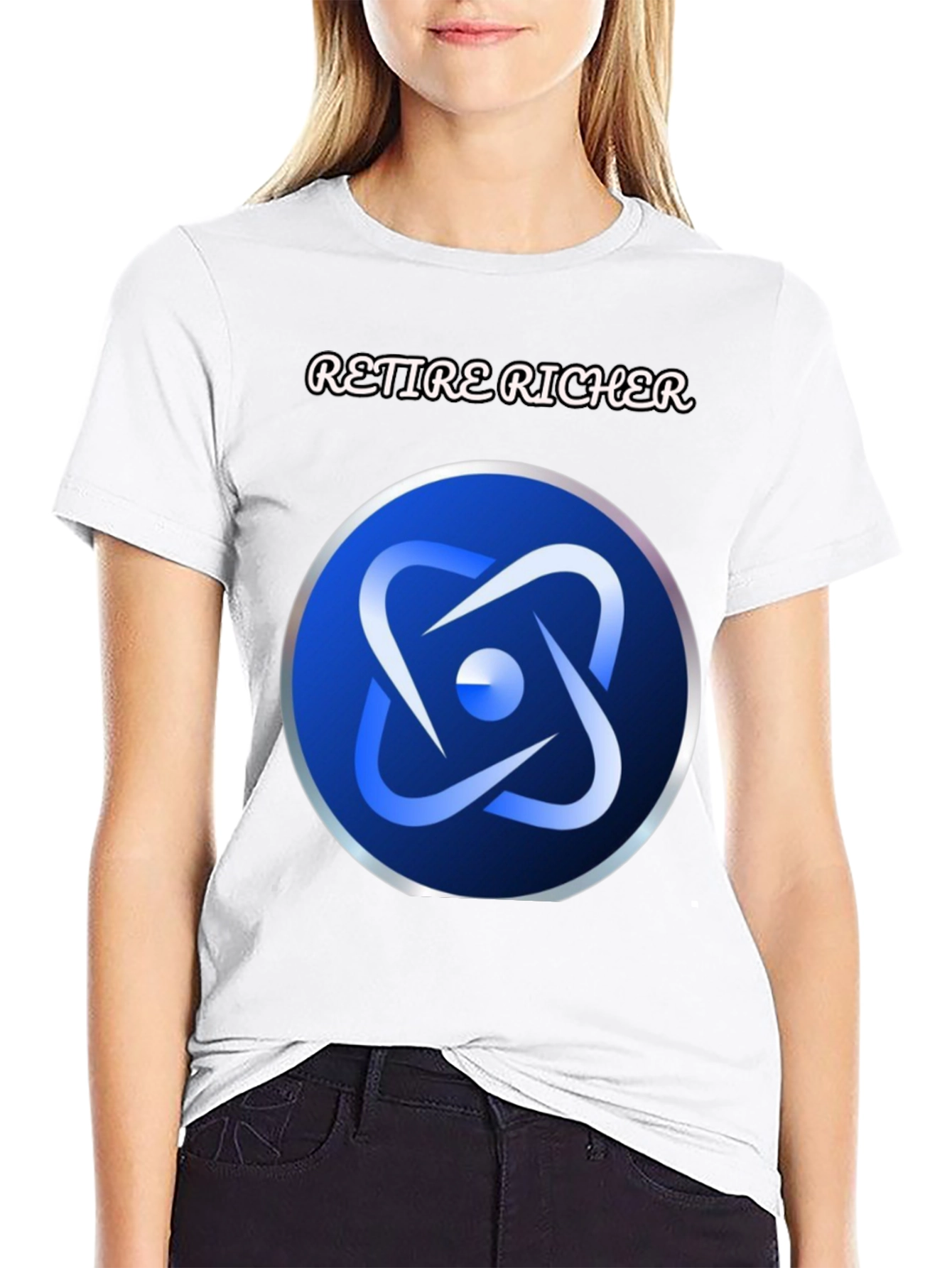 Retire Richer T-Shirt - Blue Atom Design Soft Fabric